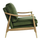 Modway - Langford Performance Velvet Fauteuil d’accent - Noyer vert mousse-Cadre en bois massif séché au four