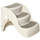 PawHut - Escalier pliable pour animaux 3 marches pour petits avec marches antidérapantes - crème-Solution idéale pour permettre aux animaux d’atteindre des surfaces élevées comme les lits, les canapés et plus encore 