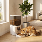 PawHut - Distributeur automatique de nourriture pour chat 8L avec caméra, WiFi 2,4G, contrôle intelligent via application-Connexion WiFi 2,4G permettant la programmation des repas à distance et des alertes instantanées de batterie faible
