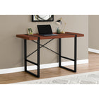 Monarch Specialties - 7656 Bureau 48 po L - Cerise/Metal Noir-Des pieds en métal robustes au fini noir sont intégrés dans le dessus de bureau pour un effet visuel intéressant