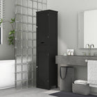 HOMCOM - Armoire de rangement haute pour salle de bain avec portes, tiroir et étagère réglable - noir-Le design anti-basculement améliore la sécurité pour un usage familial 