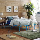 Modway - Horizon Acier inoxydable Cadre de lit queen-lit, Bleu clair-Espace de rangement généreux de 14"