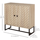 HOMCOM - Buffet moderne 31,5 po L - naturel-Polyvalent pour ranger des articles de salle à manger, des essentiels de couloir ou de la décoration 