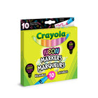 Crayola - Marqueurs lavables au néon - Paquet de 10-7 COULEURS FLUORESCENTES : Comprend 7 couleurs fluorescentes qui brillent sous la lumière noire, ajoutant un éclat à toute création.