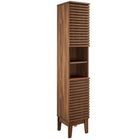 Modway - Render Tall Narrow Armoire de rangement de salle de bain in Noyer-Grande armoire de rangement en linge
