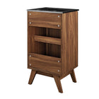 Modway - Soma 18" Vanette de salle de bain - Noir noyer-Trous centraux de 8"