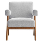Modway - Lyra Tissu Fauteuil - Tissu gris clair-Assemblée requise