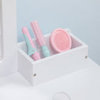 Qaba - Coiffeuse pour enfants avec miroir et tabouret pour 3-6 ans - blanc-Coiffeuse à multiples rangements : 2 grands tiroirs + grand plateau
