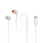 JBL - Tune 310C Écouteurs intra‑auriculaires filaires USB haute résolution - Blanc-Câble plat anti-nœuds