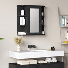 HOMCOM - Armoire à pharmacie murale avec miroir - noir-Équipée d’un miroir central pour vérifier votre apparence et vous préparer pour le travail   