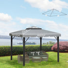 Outsunny - Toit de rechange pour gazebo 10 pi L x 10 pi l, gris-8 trous de drainage pour l’évacuation de l’eau