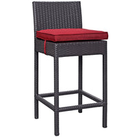 Modway - Convene Terrasse extérieure Tissu Tabouret de bar - Espresso Rouge-Pour divertir ou pour un usage quotidien