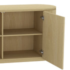 Manhattan Comfort - Olivia 60 po Buffet Moderne - Chêne Naturel-Présente une finition en chêne naturel avec une texture nervurée
