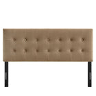 Modway - Emily Velours de performance résistant aux taches Tête de lit King Size, Taupe-Assemblée requise