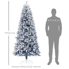 HOMCOM - Arbre de Noël artificiel de 7 pi avec branches floquées de neige-La base en acier stable offre une stabilité et un support fiables 
