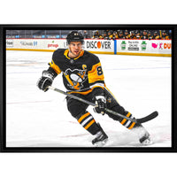 Sidney Crosby Pittsburgh Penguins Action sur toile - Toile encadree - 31" x 22"-Impression sur toile de qualité supérieure avec bordures enveloppées