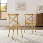 Modway - Gear Fauteuil d’appoint de salle à manger Ensemble de 2 - Naturel-Aucune assemblée requise