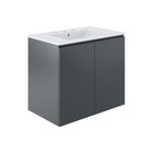 Modway - Bryn Fixation murale de 30" Vanette de salle de bain - Gris blanc-Vanité de salle de bain moderne