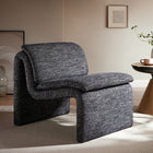 Modway - Lume Boucle Tapis Chaise d’accent sans accoudoir - Charbon de bois-Siège et coussin de dossier rembourrés