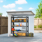 Outsunny - Abri de rangement extérieur 6 pi x 4 pi avec portes coulissantes verrouillables et aérations - gris-Porte coulissante double pour un accès facile  
