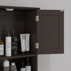kleankin - Armoire murale de salle de bain avec étagère et tiroirs - brun-Assemblage requis