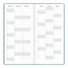 Letts of London - 2027 Agenda hebdomadaire mince Woodland - 5-7/8" x 3-1/8"- Vert - Mutlilingue-Objectifs annuels : personnel, bien-être et santé, relations, études, travail, finances