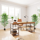 HOMCOM - Arbre s artificiels de ficus 6 pi pour décoration intérieure de la maison - vert - lot de 2-Couleur : Vert 