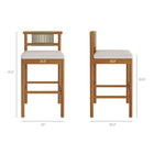 Modway - Eleni 5 pièces Terrasse extérieure Bois de teck Bar Set - Voile naturel-Quatre chaises bar sans accoudoirs