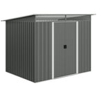 Abri de jardin Outsunny 8,5' x 6' avec lucarne-Cette unité de rangement offre un espace généreux pour tous vos équipements extérieurs, des outils de jardin aux accessoires de piscine.
