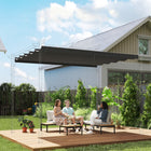Outsunny - Toile de rechange rétractable pour pergola 8,5 pi L x 11,5 pi l pour structure 10 pi L x 13 pi l (seulement la couverture supérieure), gris foncé-Cette housse de pergola possède des poches uniquement pour six barres