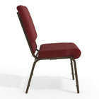 Flash Furniture – Chaise d’église empilable Hercules 18,5 po larg., siège 4,25 po épais, motif bourgogne, structure dorée-Le siège en cascade favorise une bonne circulation sanguine