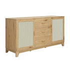 Manhattan Comfort - Buffet moderne mi-siècle Sheridan 150 cm avec rangement - Finition Nature-Garantie limitée du fabricant de 30 jours