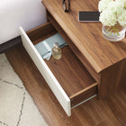 Modway - Envision Fixation murale Table de chevet, Blanc noyer-Construction durable en panneaux de particules