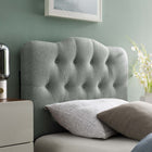 Modway - Annabel Tissu rembourré Tête de lit jumelée, Gris-Rembourrage en polyester fin