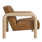 Modway - Sereno Cuir végane Chaise d’accent - Chêne du canyon-Glissières de plancher sans marquage