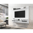 Manhattan Comfort - Plaza 64,25 po Meuble TV Flottant Moderne - Blanc-Recommandé pour un téléviseur de 50 pouces
