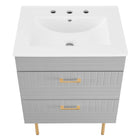 Modway - Daybreak 24" Vanette de salle de bain - Gris clair-Tiroirs spacieux