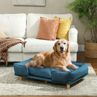 PawHut - Canapé pour chien surélevé et lavable pour grande taille - bleu foncé-Design élégant adapté à la décoration intérieure et aux besoins des animaux 