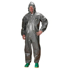 Lakeland – Combinaison Chemmax 3, capuchon gris élastique convenant aux respirateurs, moyen, 2/paquet (C3T132-M)-Couleur : Gris/gris