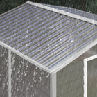 Outsunny - Abri de jardin 8'x7' avec serrure et cadre de sol, gris clair-Cadre robuste en acier galvanisé résistant à la rouille