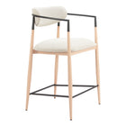 Zuo - Equinox Tabouret de comptoir - Oyster Gris/Naturel-Repose-pieds ergonomique et confortable