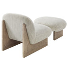 Modway - Loyal Tissu Boucle Chaise d’accent et ensemble ottoman - Chêne perlé-7