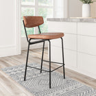 Zuo - Charon Tabouret de comptoir - Vintage Brun - Ensemble de 2-Dimensions: 22,4 po L x 18,5 po L x 36,2 po H