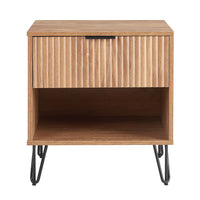 Manhattan Comfort - Table de nuit moderne DUMBO 20,07" à 1 tiroir - Brun doré-Moderne-contemporain avec une touche de glamour - Table de nuit pour chambre et salon