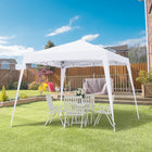 Outsunny - Tente auvent d'extérieur pliante 8 pi l x 8 pi L avec sac - Blanc-Pieds réglables pour différents besoins et préférences