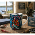 Oscardo - Tasse porcelaine « Spirit Fish » de Don Chase - 485 ml-Emballage boîte cadeau - Boîte spécialement conçue mettant en valeur l’œuvre de l’artiste avec des descriptions culturelles significatives