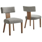 Modway - Nalani Tissu tapis Chaises de salle à manger Ensemble de 2 - Tissage à bruyère Blé brun foncé-Ensemble de chaise de salle à manger