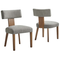 Modway - Nalani Tissu tapis Chaises de salle à manger Ensemble de 2 - Tissage à bruyère Blé brun foncé-Ensemble de chaise de salle à manger