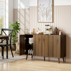 HOMCOM - Buffet 47,2 po L avec rangement - brun-Deux armoires avec étagères réglables sur trois niveaux pour un rangement flexible et spacieux 