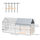 PawHut - Cage pour petits animaux 87 po pour poules, lapins, chinchillas-Des piquets de fixation au sol assurent la sécurité de l'animal et empêchent les fugues 